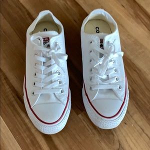 Converse white sneakers (size mens 5 women’s 7)